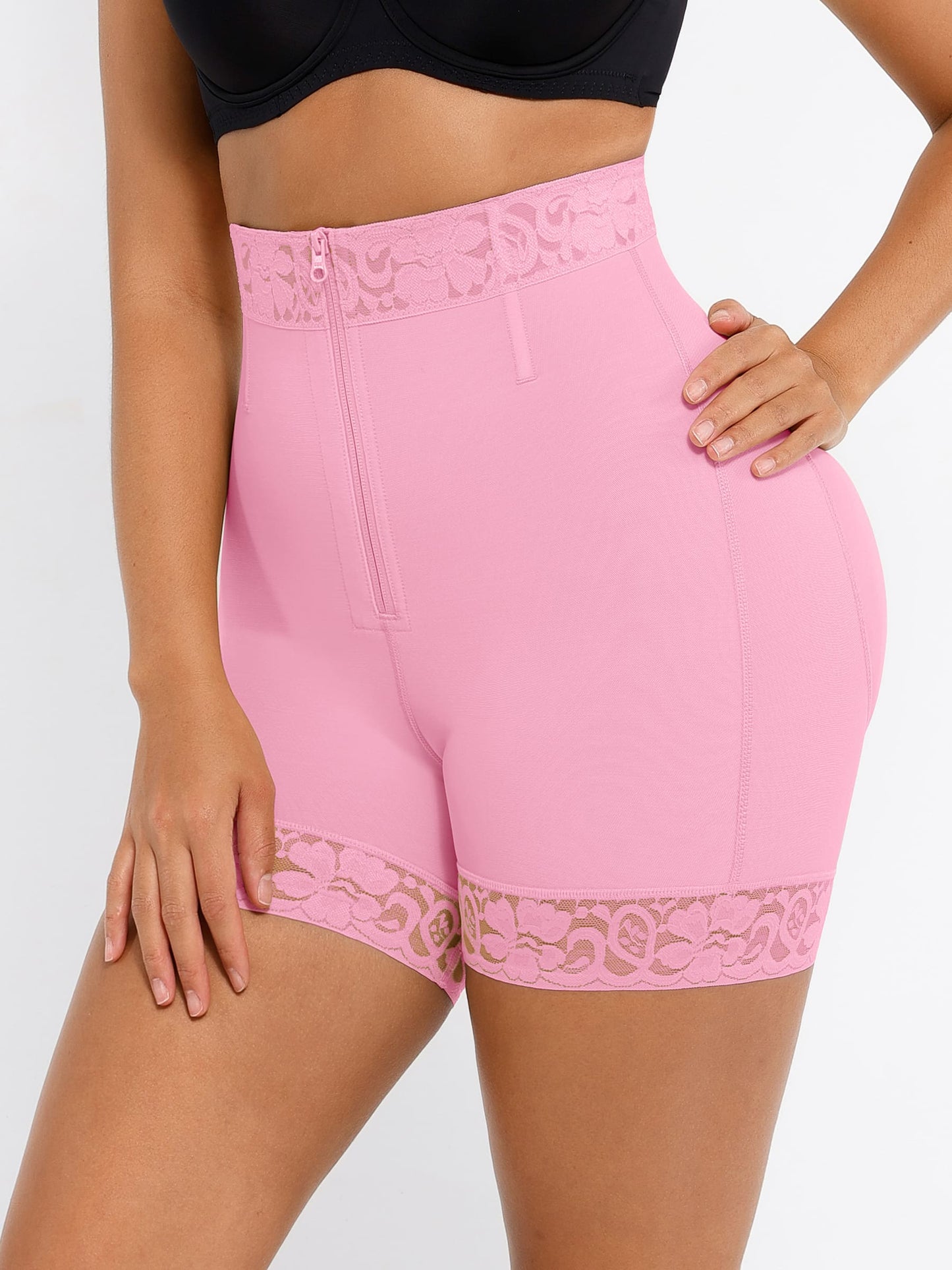 Feelingirl Tummy Control Shaping Shorts Butt Lifter with Clasps and Zipper