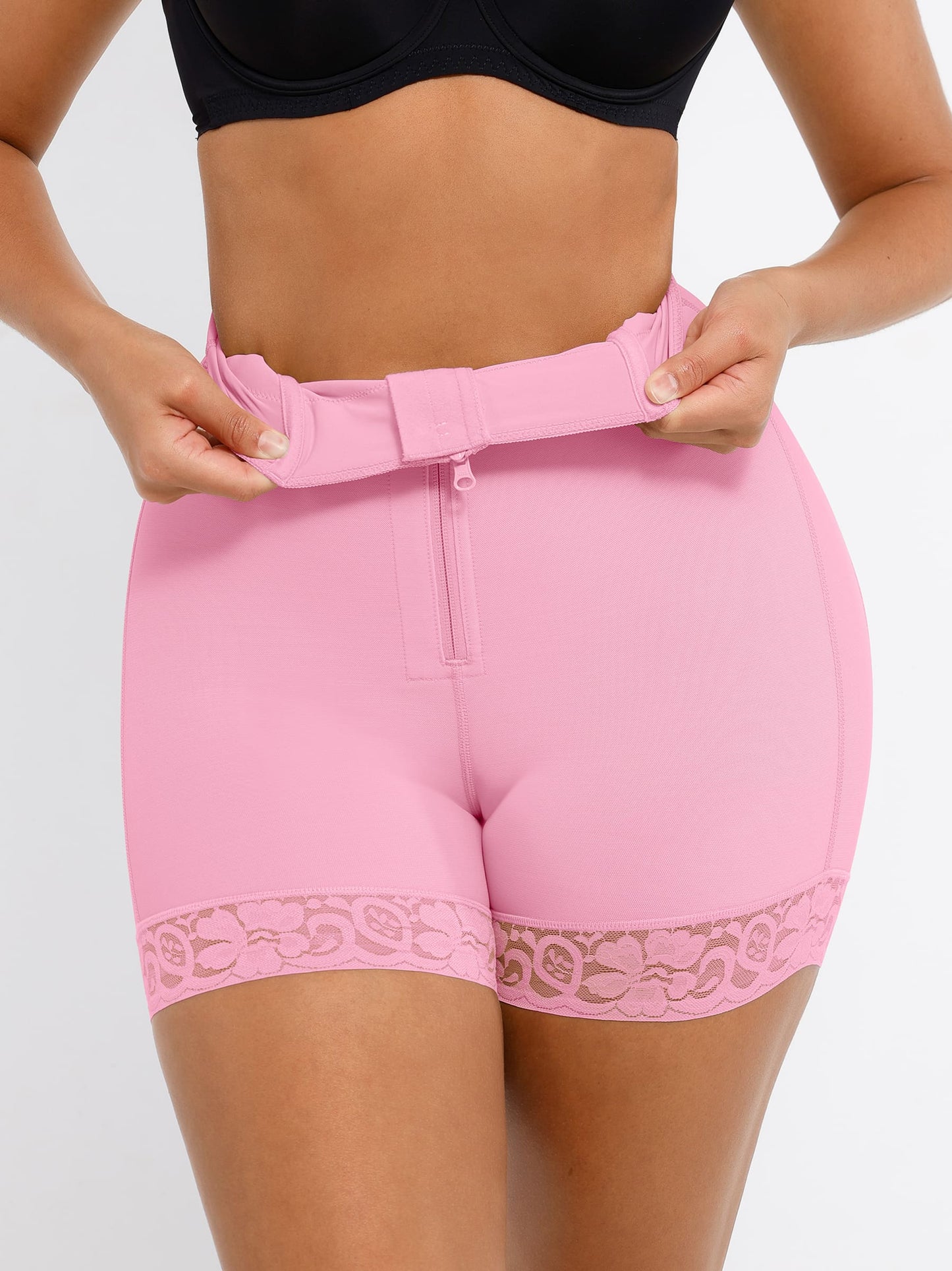 Feelingirl Tummy Control Shaping Shorts Butt Lifter with Clasps and Zipper