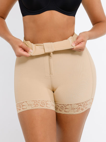 Feelingirl Tummy Control Shaping Shorts Butt Lifter with Clasps and Zipper