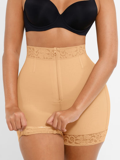 Feelingirl Tummy Control Shaping Shorts Butt Lifter with Clasps and Zipper