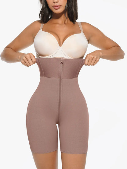 Feelingirl Wide Waistband Tummy Control Butt Lifting Shaping Shorts