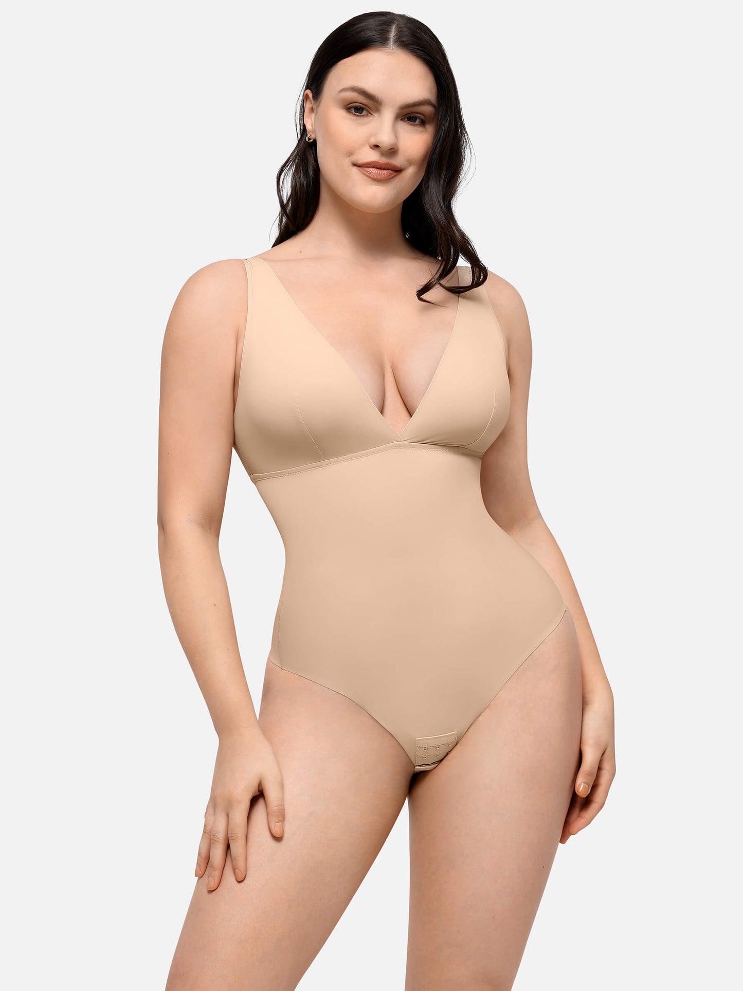 Feelingirl Deep V-Neck Tank Seamless Smoothing Bodysuit