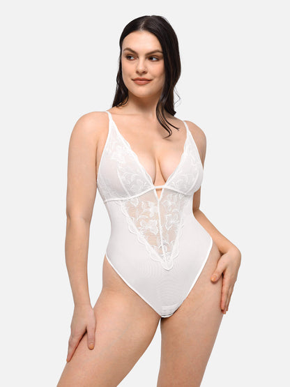 Feelingirl Lace Shapewear Thong Shaping Bodysuit
