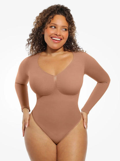 Feelingirl Seamless Supportive Long Sleeve Tummy Control Bodysuit