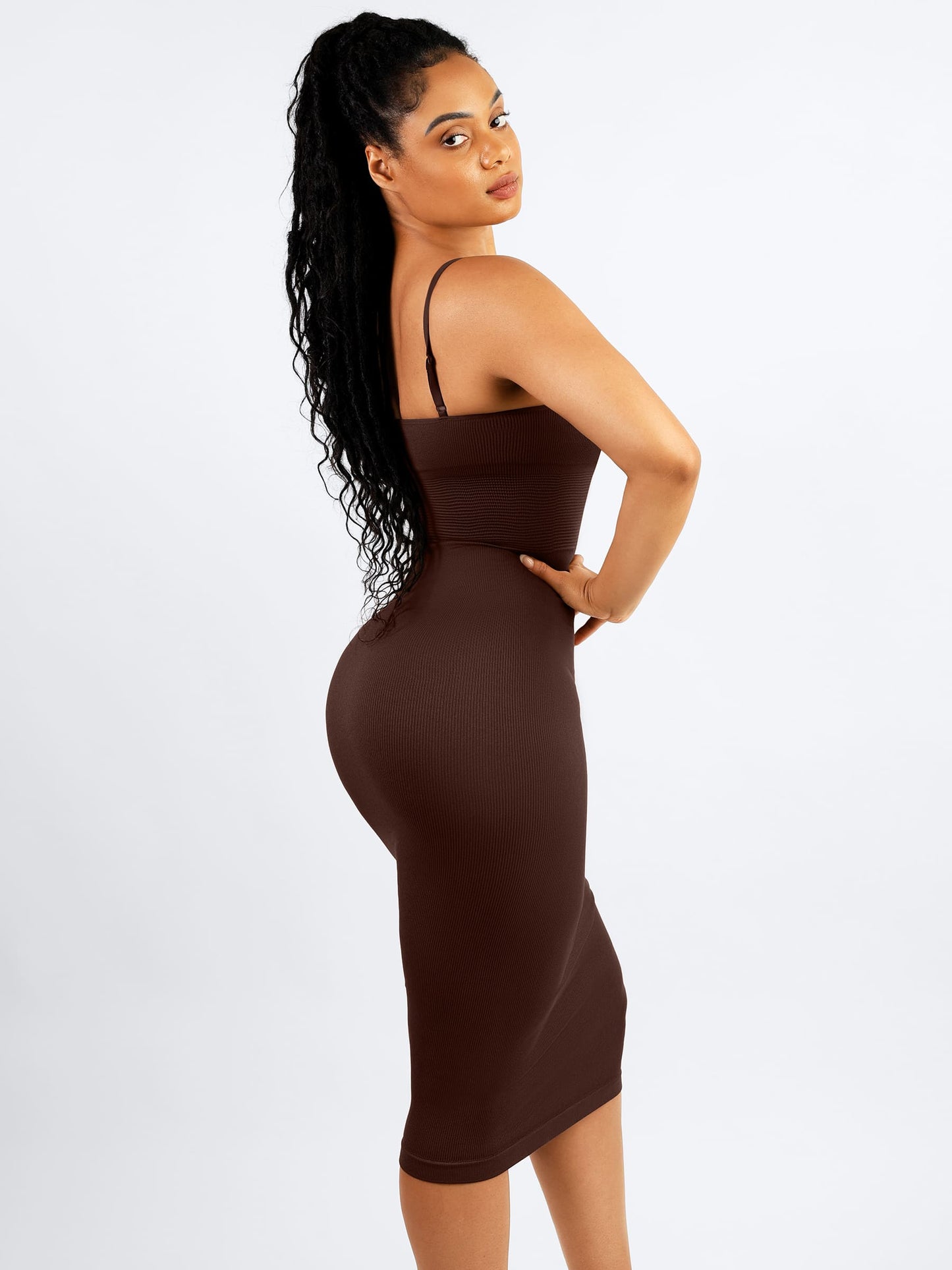 Feelingirl Seamless Shaping Slip Dress with Built-In Bra and Adjustable Straps
