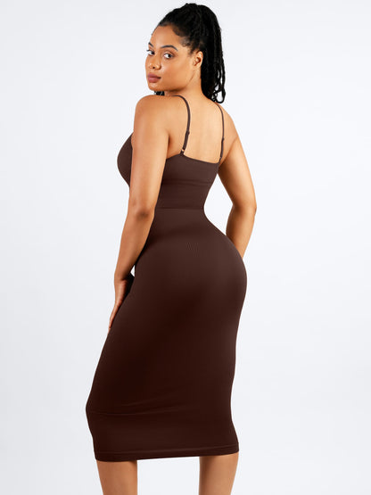 Feelingirl Seamless Shaping Slip Dress with Built-In Bra and Adjustable Straps