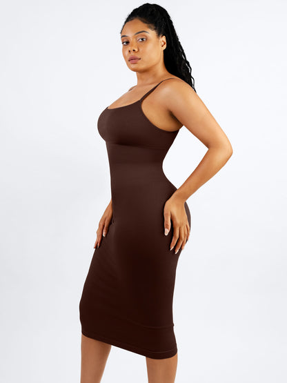 Feelingirl Seamless Shaping Slip Dress with Built-In Bra and Adjustable Straps