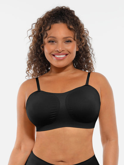 Feelingirl Seamless Strapless Anti-Slip Removable Pads Bra