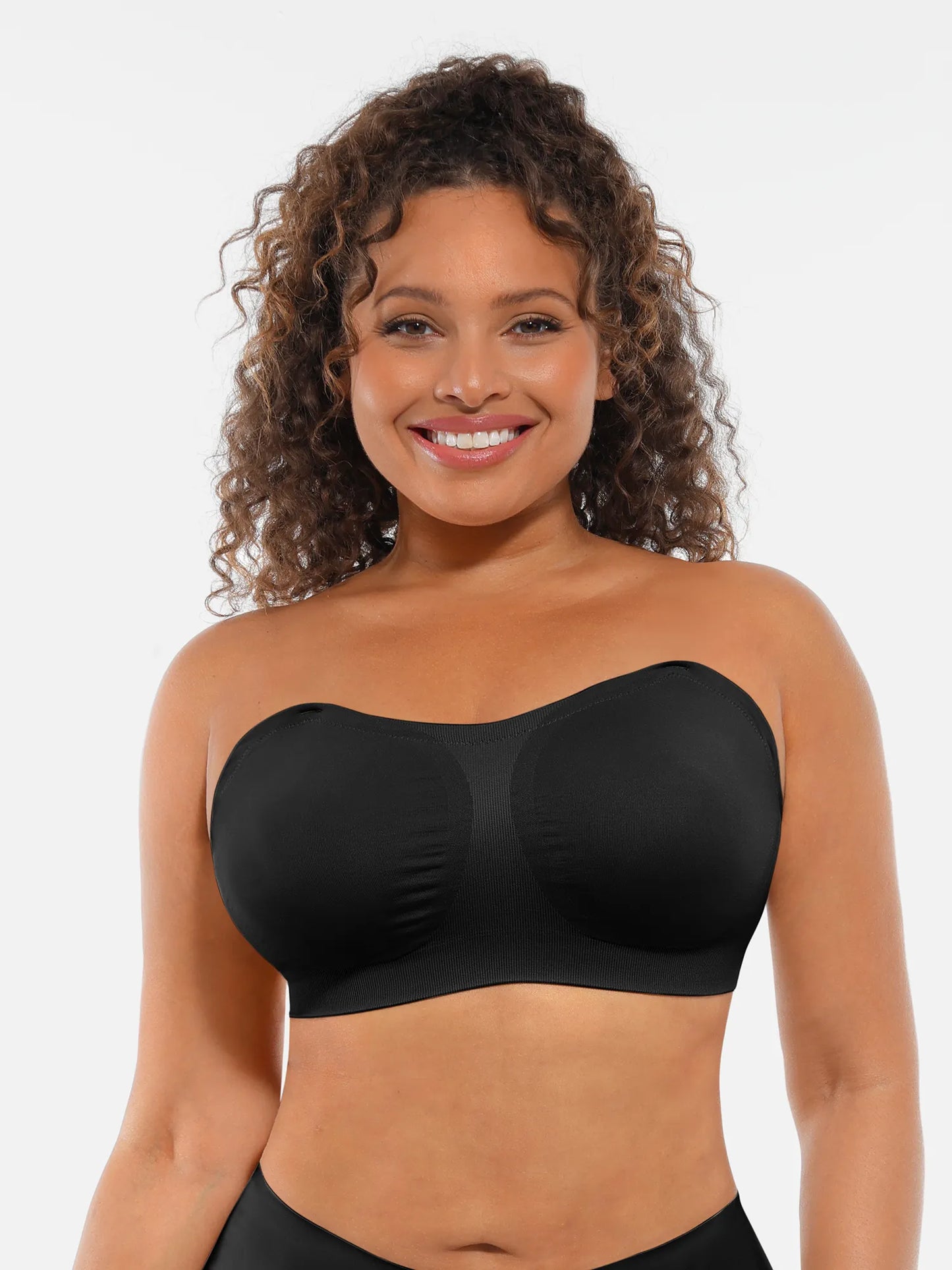 Feelingirl Seamless Strapless Anti-Slip Removable Pads Bra