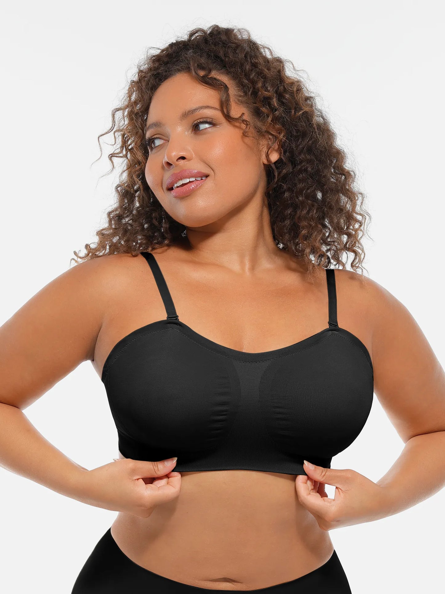 Feelingirl Seamless Strapless Anti-Slip Removable Pads Bra