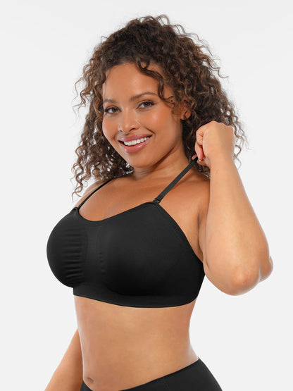 Feelingirl Seamless Strapless Anti-Slip Removable Pads Bra