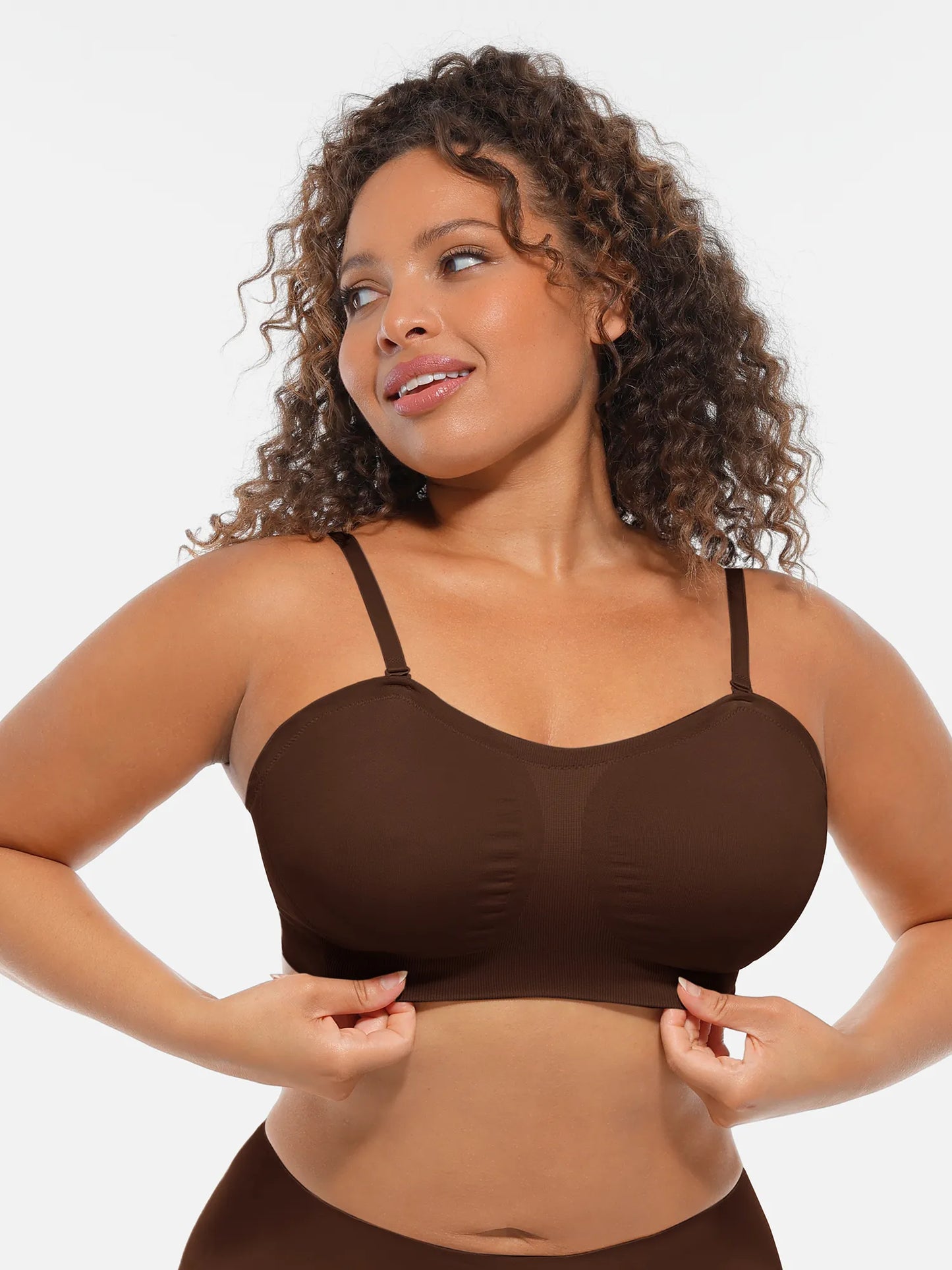 Feelingirl Seamless Strapless Anti-Slip Removable Pads Bra