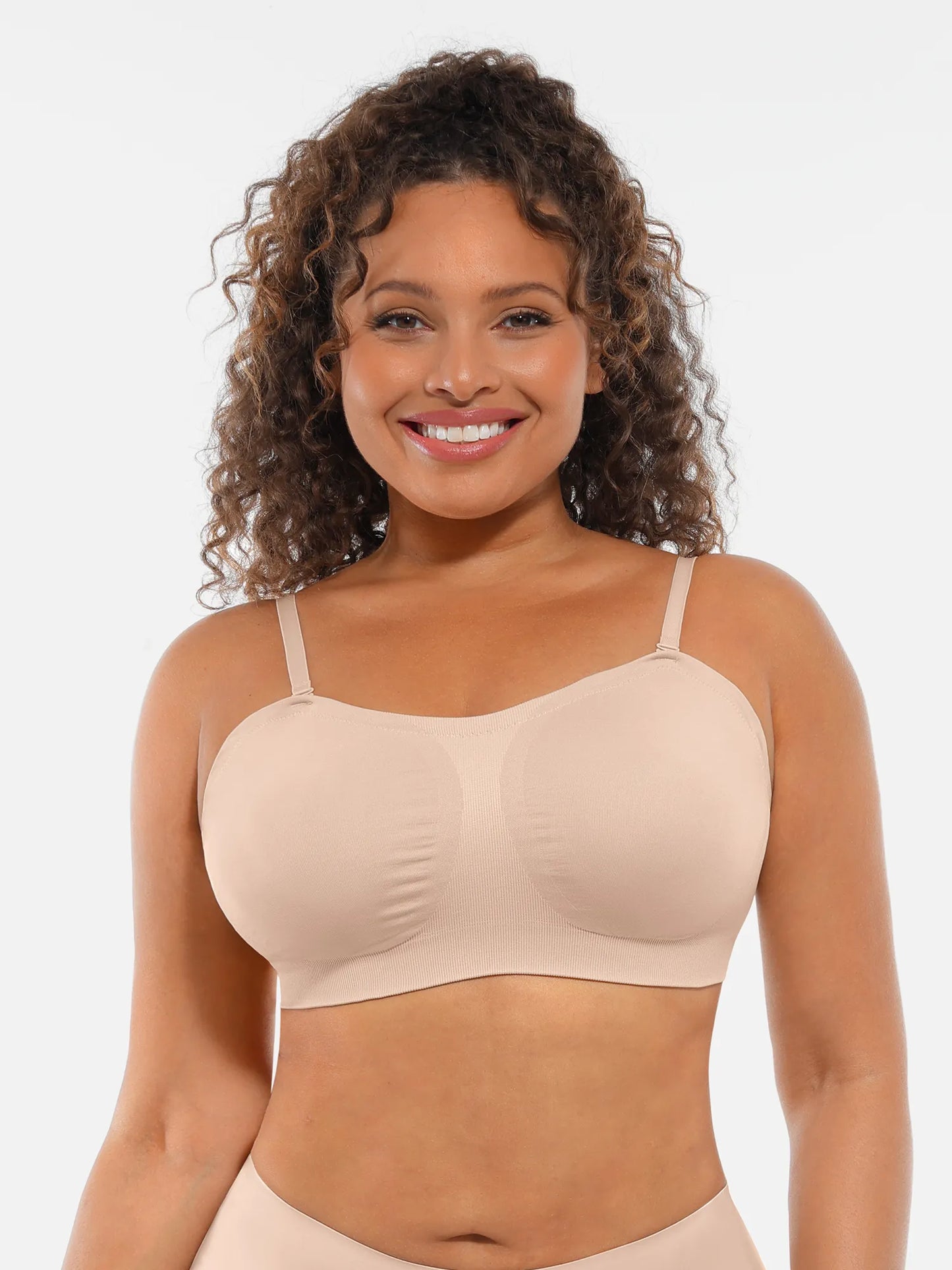 Feelingirl Seamless Strapless Anti-Slip Removable Pads Bra
