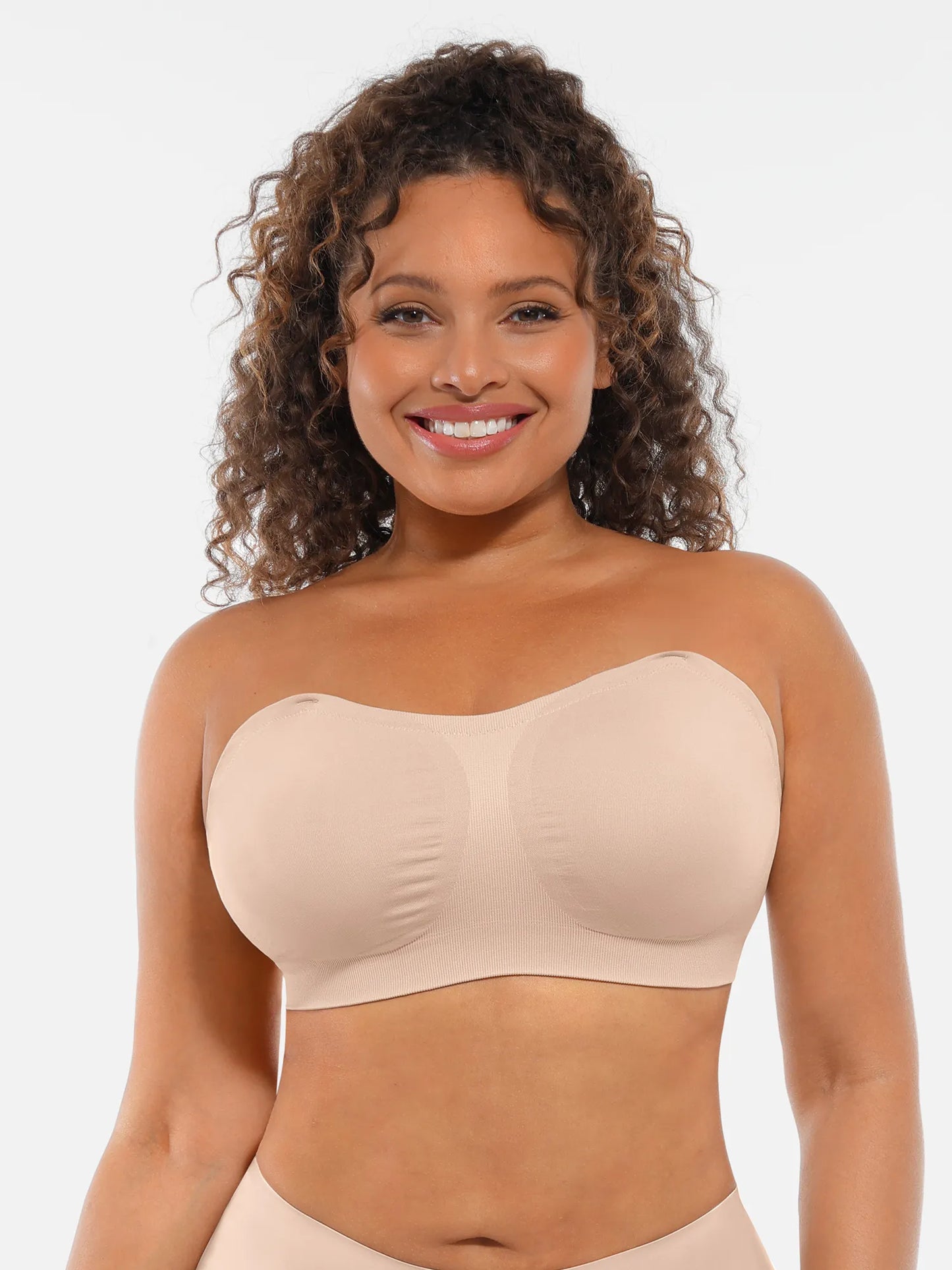 Feelingirl Seamless Strapless Anti-Slip Removable Pads Bra