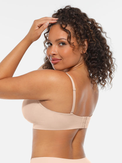 Feelingirl Seamless Strapless Anti-Slip Removable Pads Bra