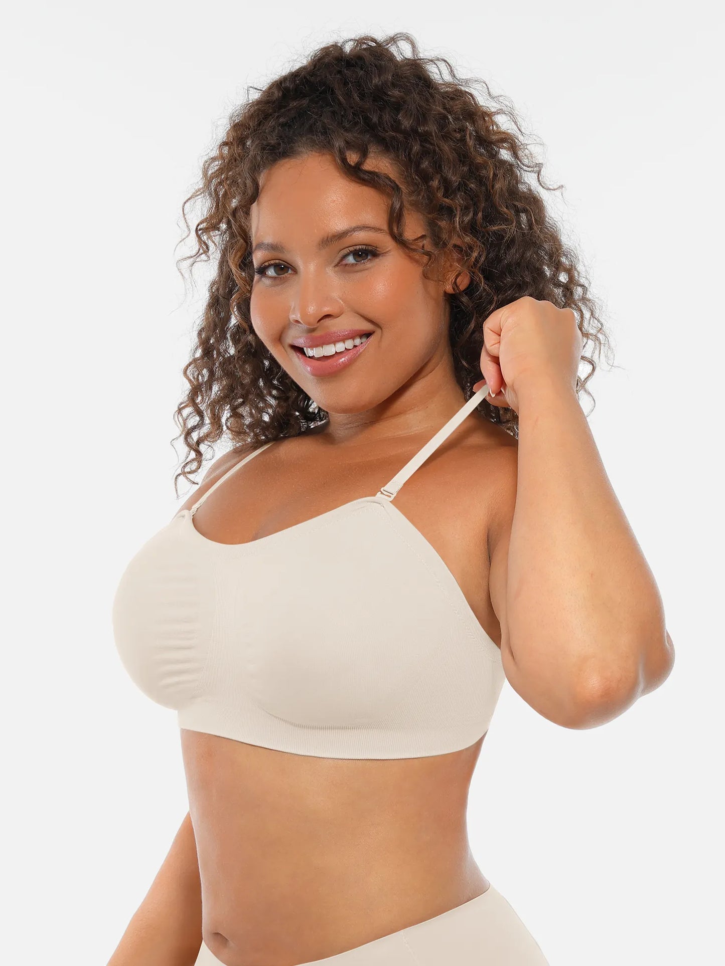 Feelingirl Seamless Strapless Anti-Slip Removable Pads Bra