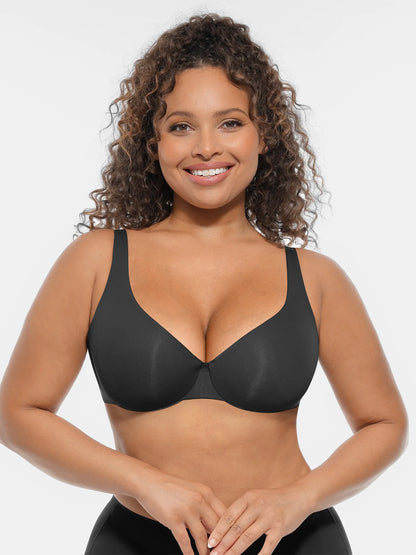 Feelingirl Underwire Adjustable Deep V-neck Bra