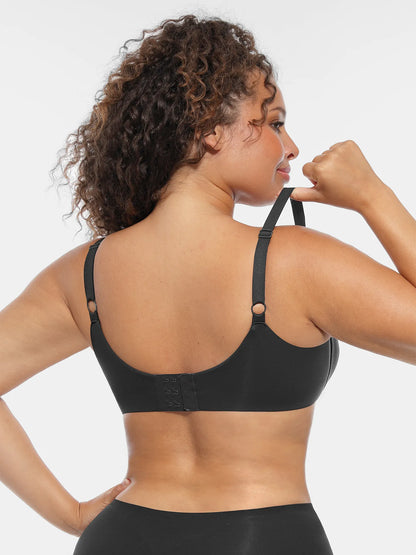 Feelingirl Unpadded Underwired Deep V-Neck Side Support Bra Bundle