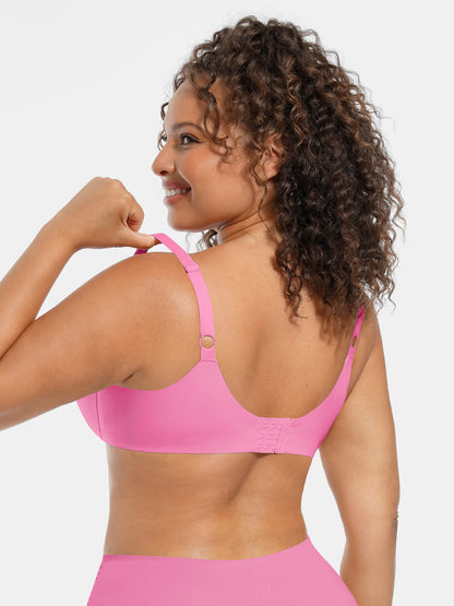 Feelingirl Unpadded Underwired Deep V-Neck Side Support Bra Bundle