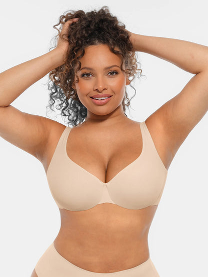 Feelingirl Underwire Adjustable Deep V-neck Bra