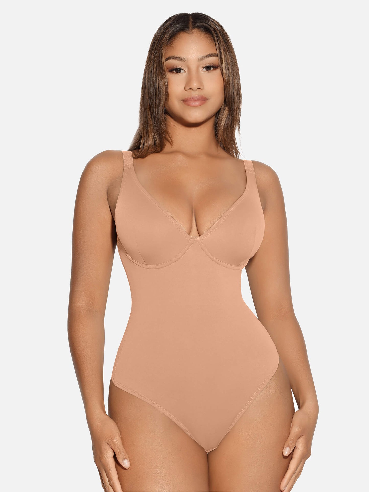 Feelingirl V Neck Tummy Control Shaping Bodysuit