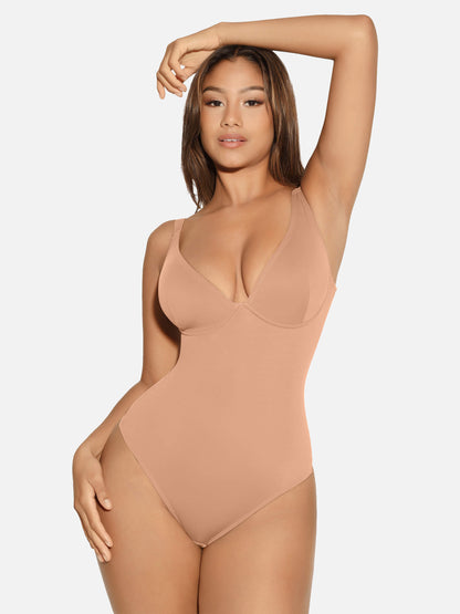 Feelingirl V Neck Tummy Control Shaping Bodysuit