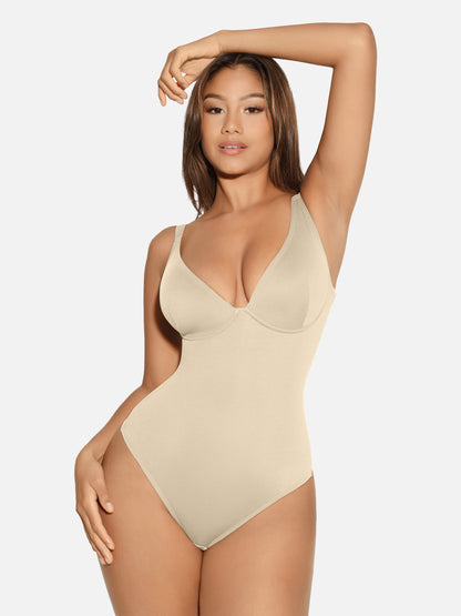 Feelingirl V Neck Tummy Control Shaping Bodysuit