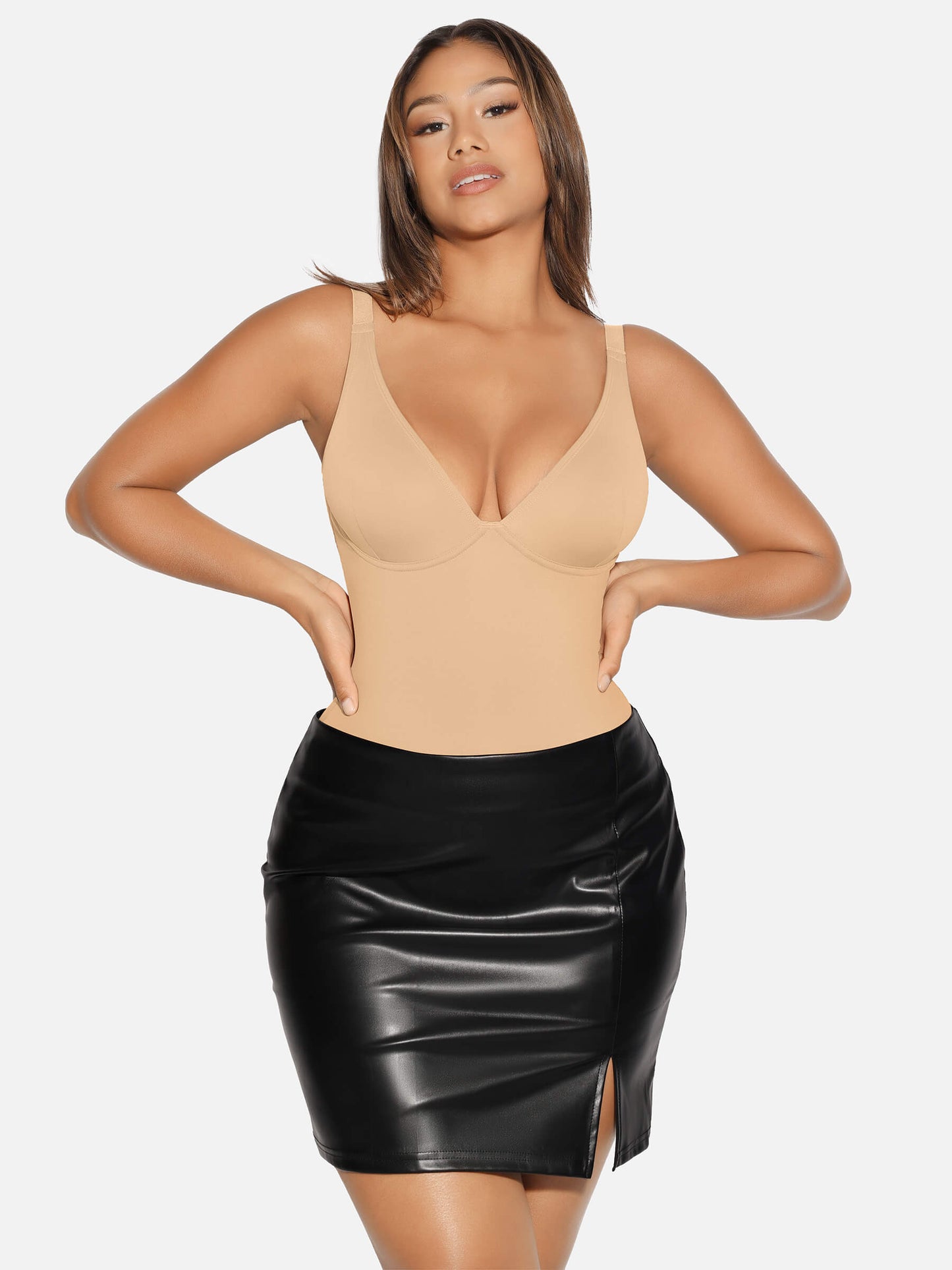 Feelingirl V Neck Tummy Control Shaping Bodysuit