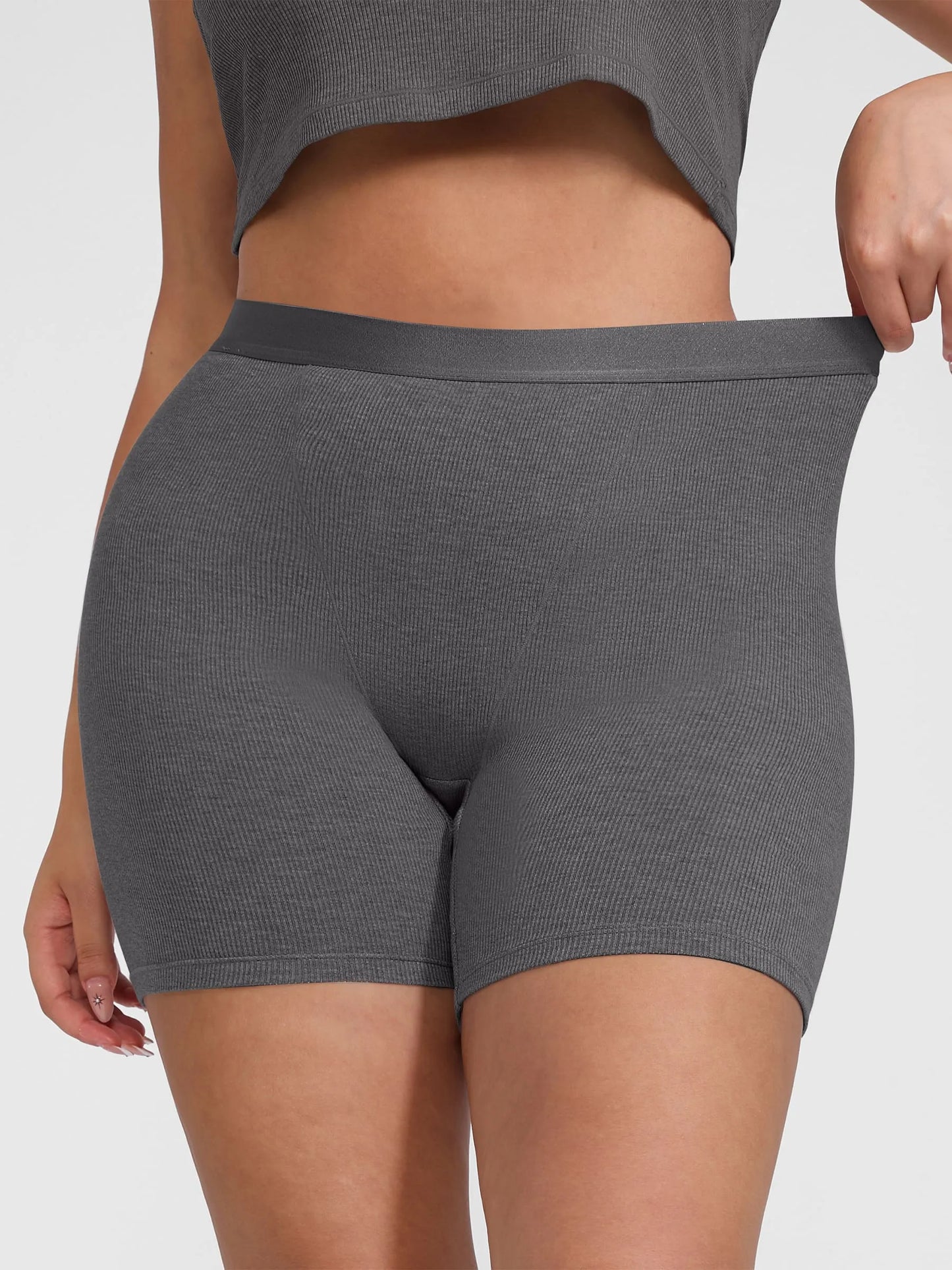 Feelingirl Comfortable Stretchy Mid-Waist Boxer Shorts