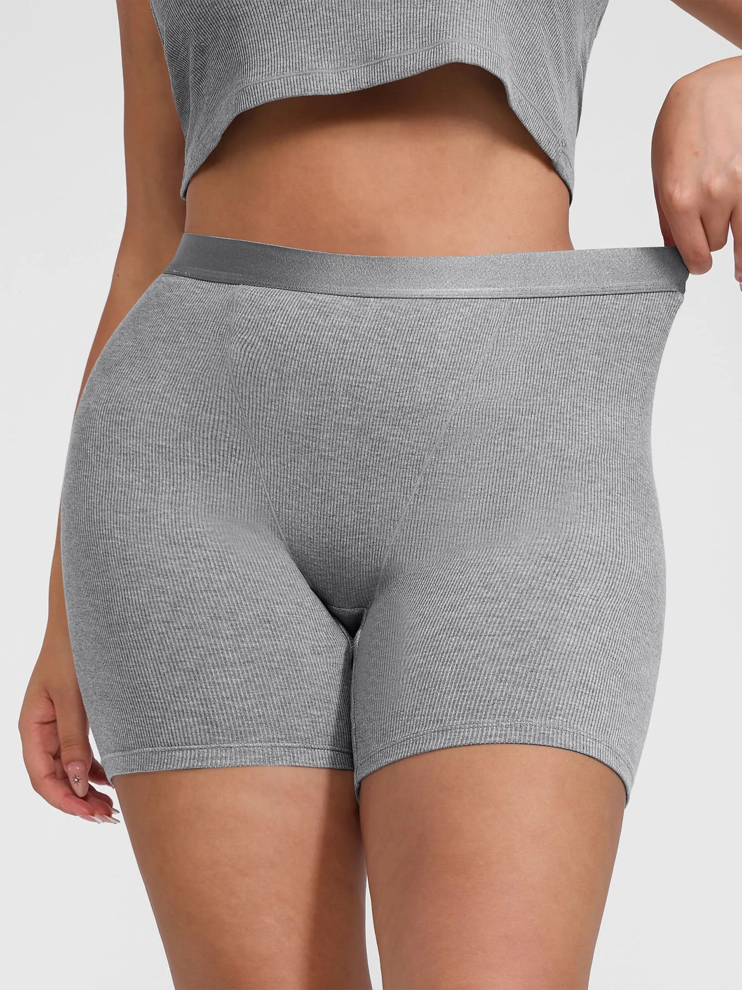 Feelingirl Comfortable Stretchy Mid-Waist Boxer Shorts