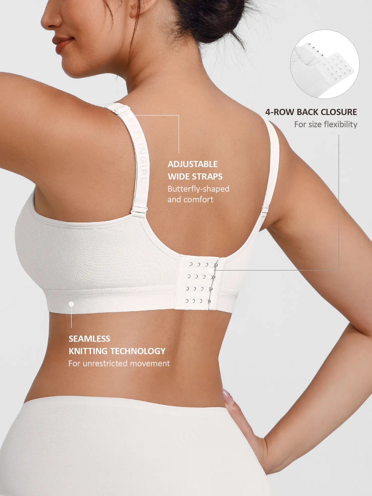Feelingirl Full Coverage Smoothing Wireless Bra