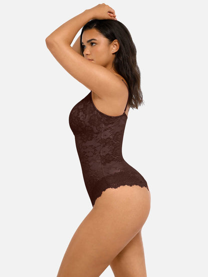 Feelingirl 2-Pack Lace V Neck Full Bodysuit Bundle