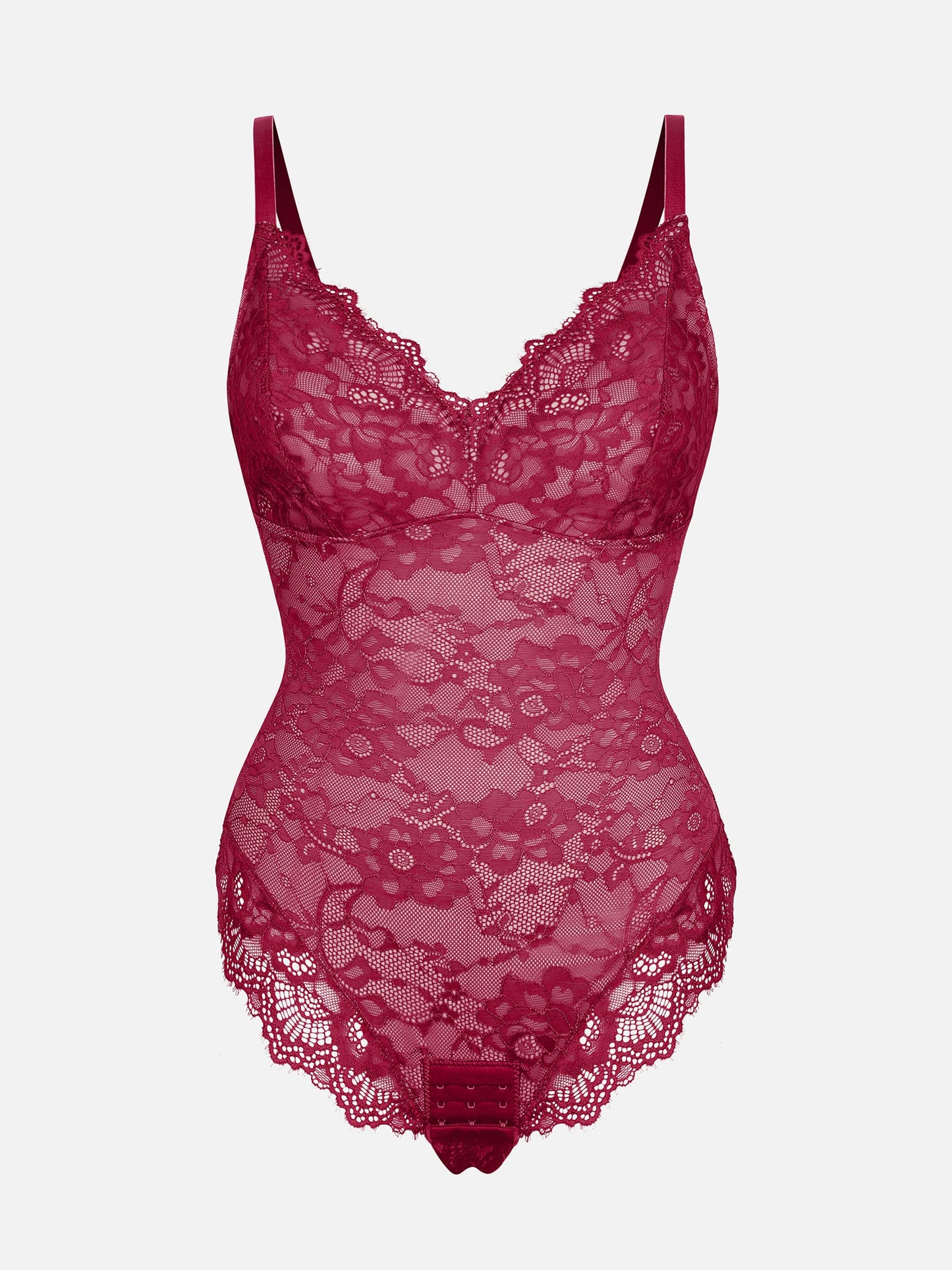 Feelingirl Lace V Neck Full Bodysuit