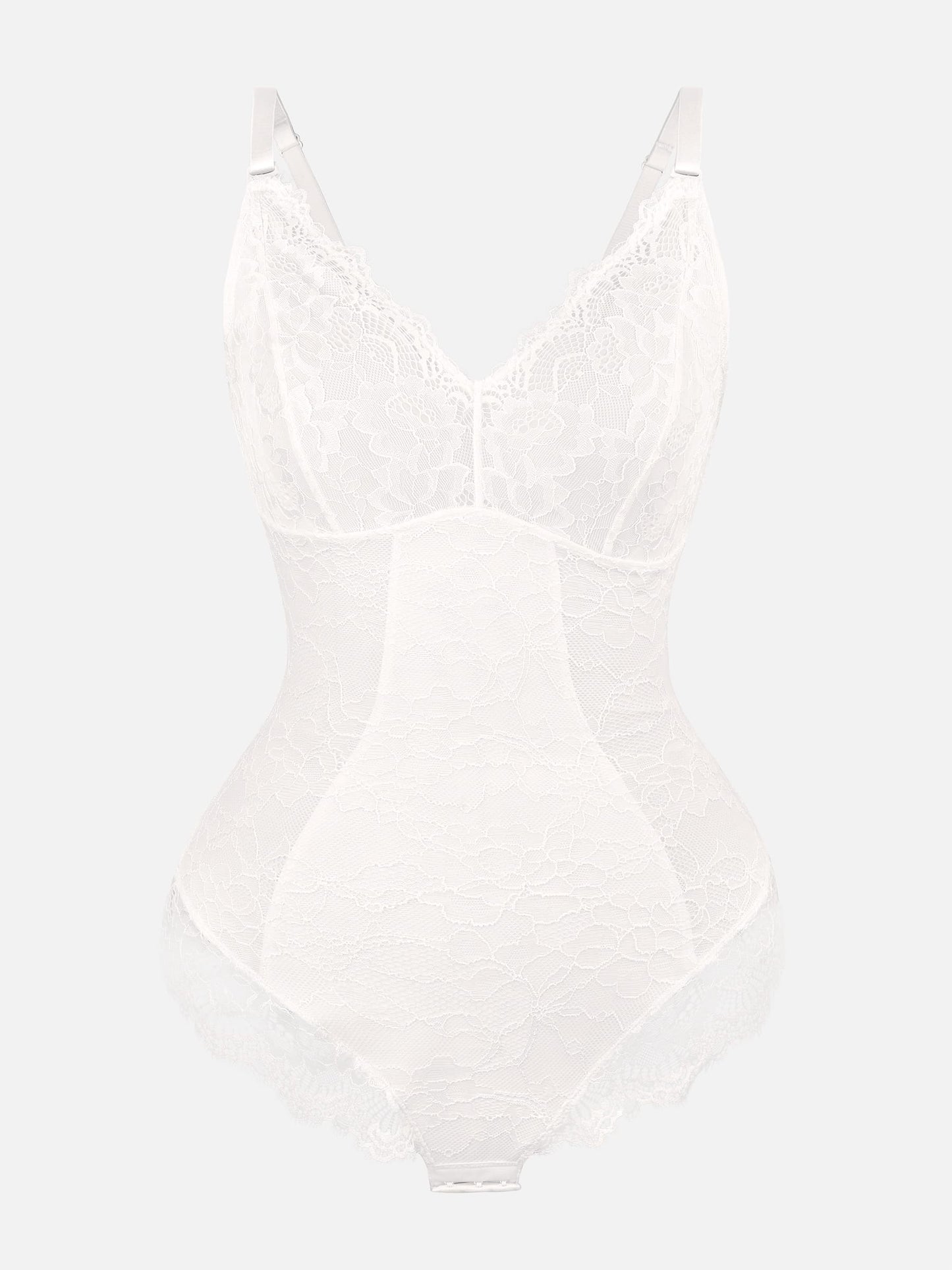 Feelingirl Lace V Neck Full Bodysuit