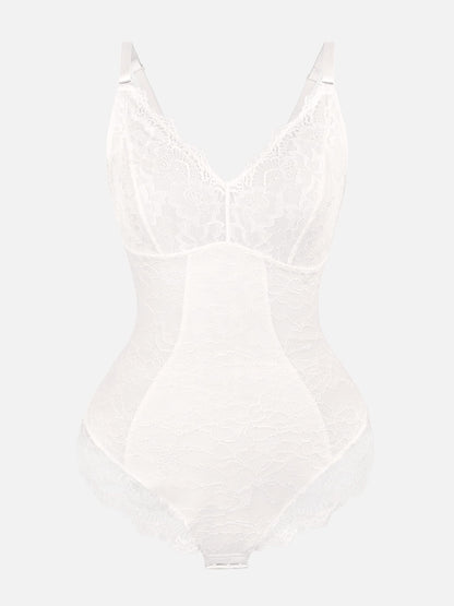 Feelingirl Lace V Neck Full Bodysuit