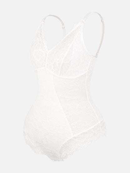 Feelingirl Lace V Neck Full Bodysuit