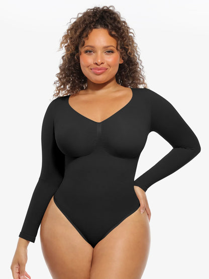 Feelingirl Seamless Supportive Long Sleeve Tummy Control Bodysuit