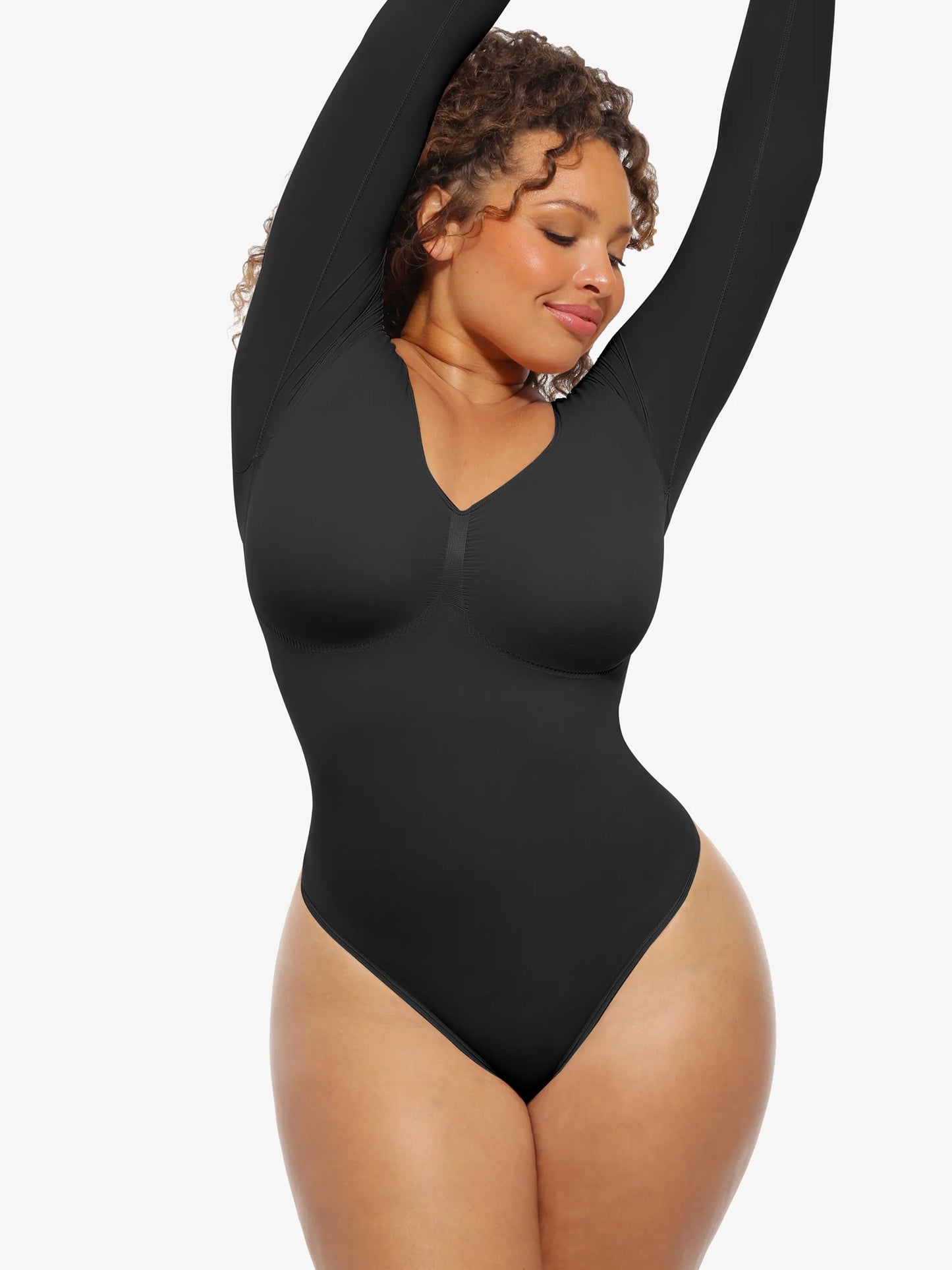 Feelingirl Seamless Supportive Long Sleeve Tummy Control Bodysuit