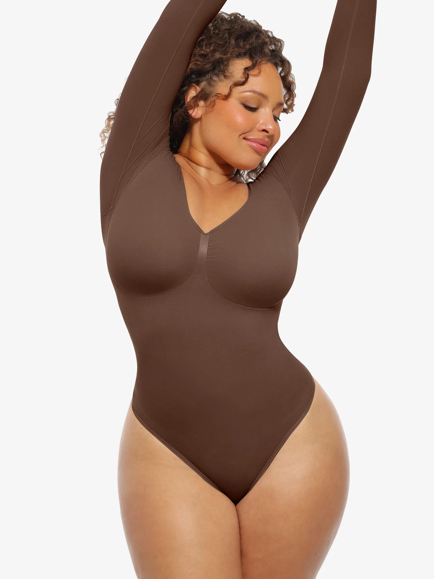 Feelingirl Seamless Supportive Long Sleeve Tummy Control Bodysuit