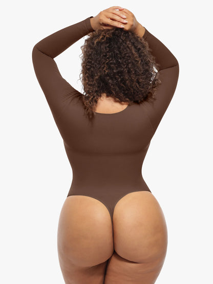 Feelingirl Seamless Supportive Long Sleeve Tummy Control Bodysuit