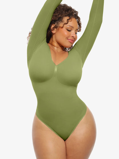 Feelingirl Seamless Supportive Long Sleeve Tummy Control Bodysuit