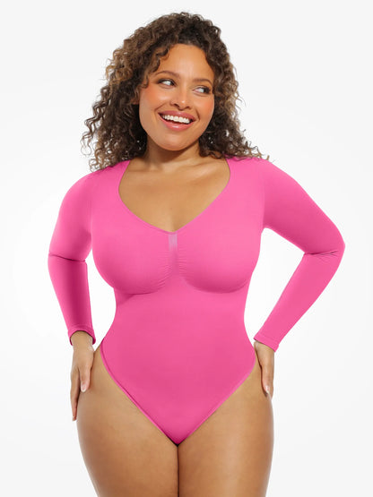 Feelingirl Seamless Supportive Long Sleeve Tummy Control Bodysuit