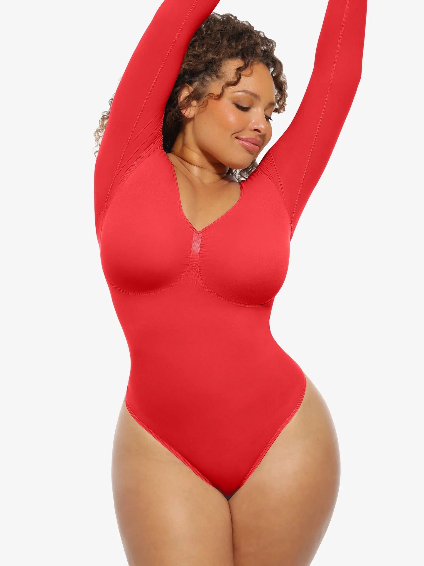 Feelingirl Seamless Supportive Long Sleeve Tummy Control Bodysuit