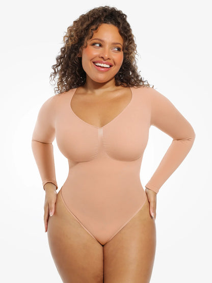 Feelingirl Seamless Supportive Long Sleeve Tummy Control Bodysuit
