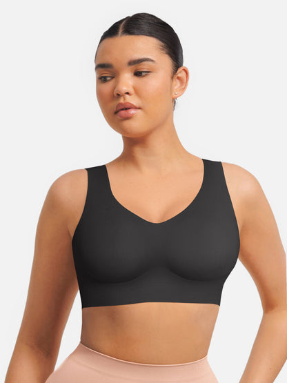 Feelingirl Seamless V Neck Comfort Fit Everyday Bra