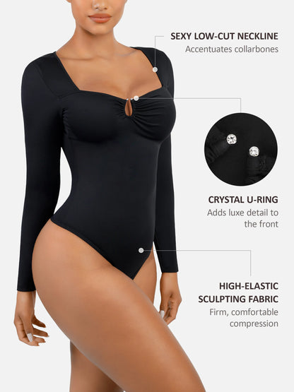 Feelingirl Slimming Long-Sleeve Shapewear Bodysuit