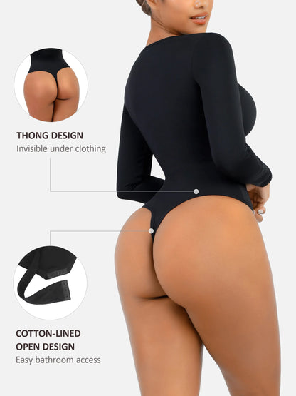 Feelingirl Slimming Long-Sleeve Shapewear Bodysuit