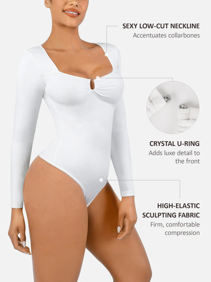 Feelingirl Slimming Long-Sleeve Shapewear Bodysuit