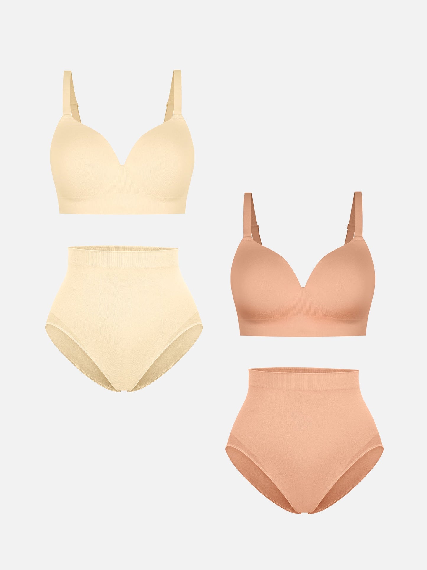 Feelingirl Wireless Push-Up Bra & Seamless Tummy Control Brief Set