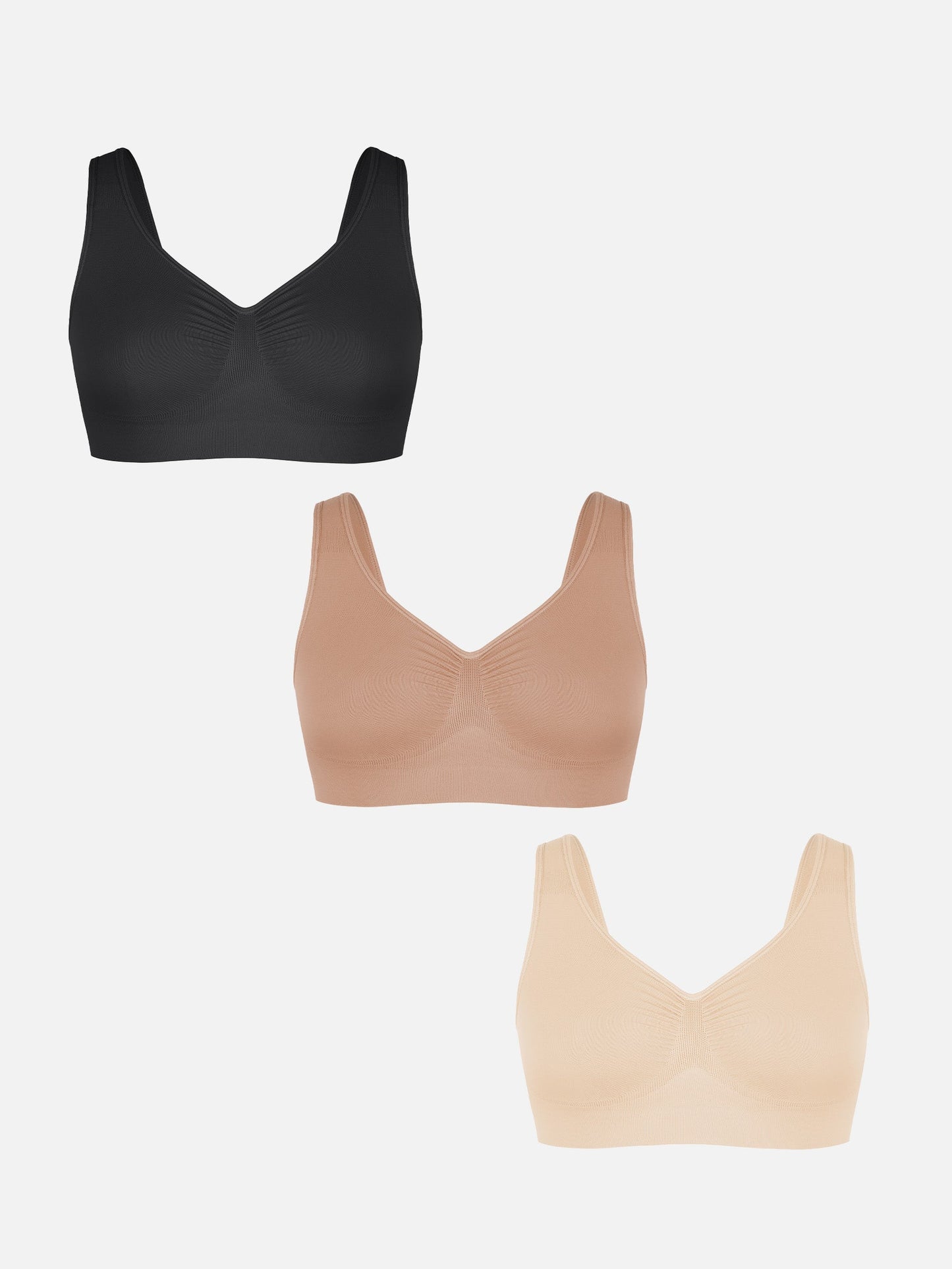 Feelingirl No Underwire Wide Straps Everyday Bra Bundle